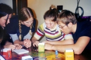 Joey, Bree, Jess & Krista playing Cranium (Dec. 26th, 2003)