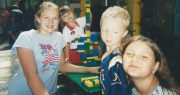 Jess with cousins Jordan, Hannah and Caleb 2002