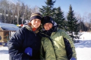 Krista and Megan Skiing (2003)