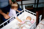 Krista adoring New born Nikki (1986)