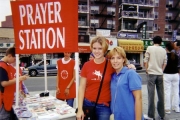 Mom & Nikki at Prayer station on Missions trip to NY City