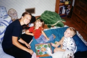 Nikki with her little cousins Hannah and Caleb (2003)
