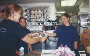 Nikki making cone for Krista at DQ (2003)