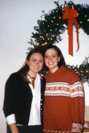 Krista and Megan at Candle Light Service (2002)